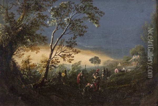A Clearing In A Forest With Figures Oil Painting - William Sadler the Younger