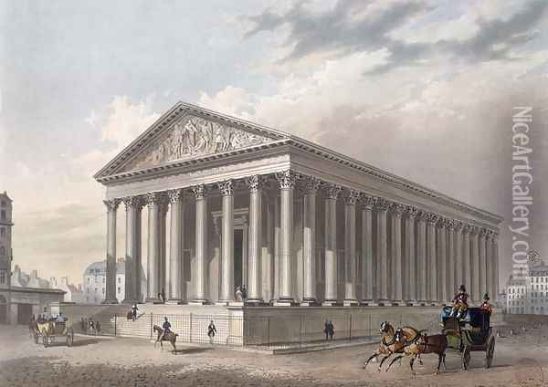 Exterior view of the Madeleine, Paris Oil Painting - Philippe Benoist