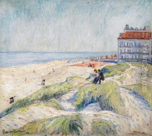 Strand In Knokke Oil Painting - Theo Von Brockhusen