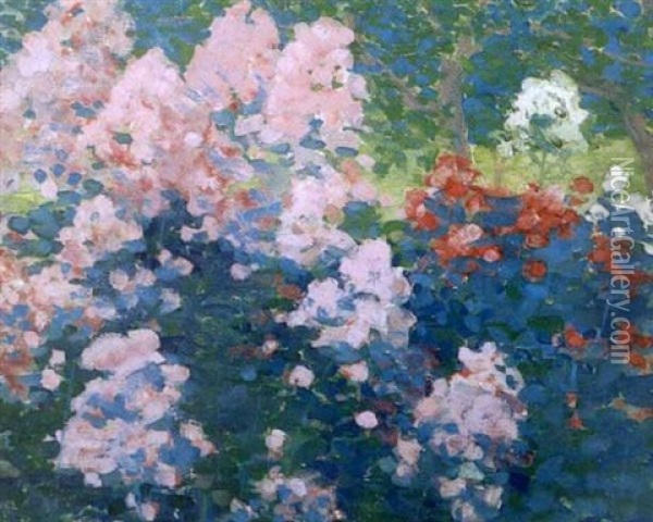 Flower Garden Oil Painting - Marcia Oakes Woodbury
