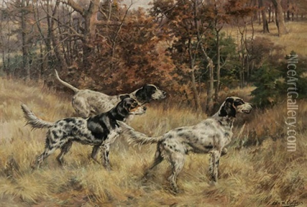 Setters On The Hunt Oil Painting - Edmund Henry Osthaus