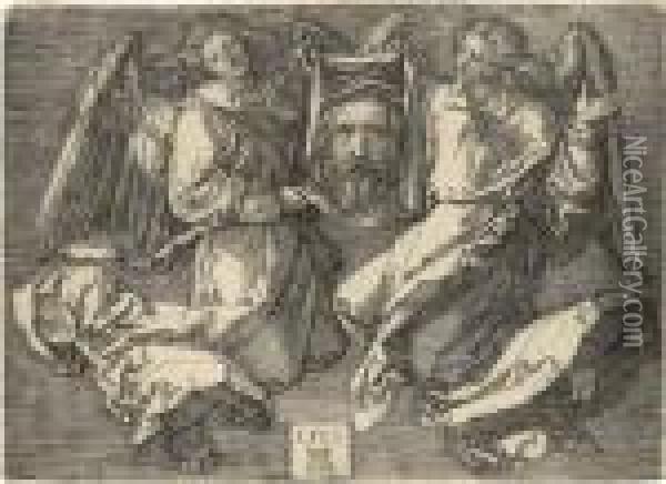 The Sudarium Held By Two Angels (b. 25; Meder, Holl. 26) Oil Painting - Albrecht Durer