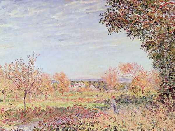 September Morning, c.1887 Oil Painting - Alfred Sisley