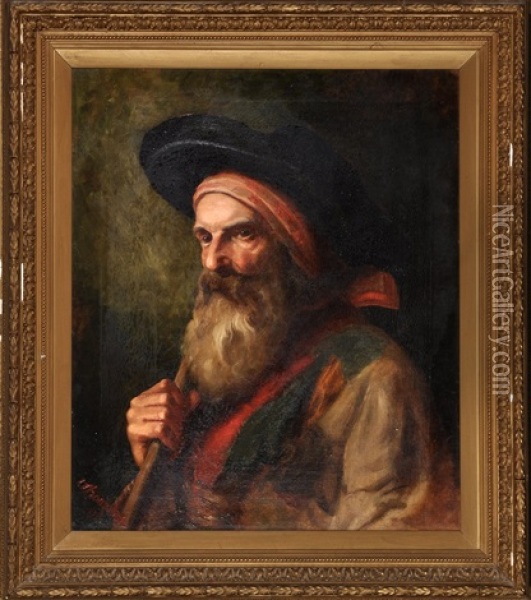Portrait Of A Bearded Spaniard Wearing A Broad-brimmed Hat Oil Painting - Isa Jobling
