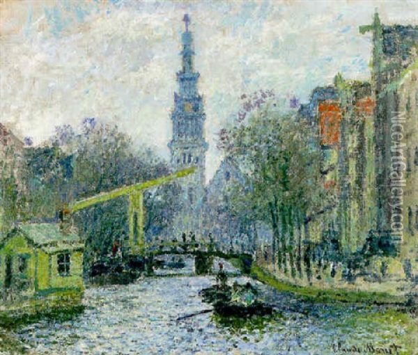 Canal A Amsterdam Oil Painting - Claude Monet