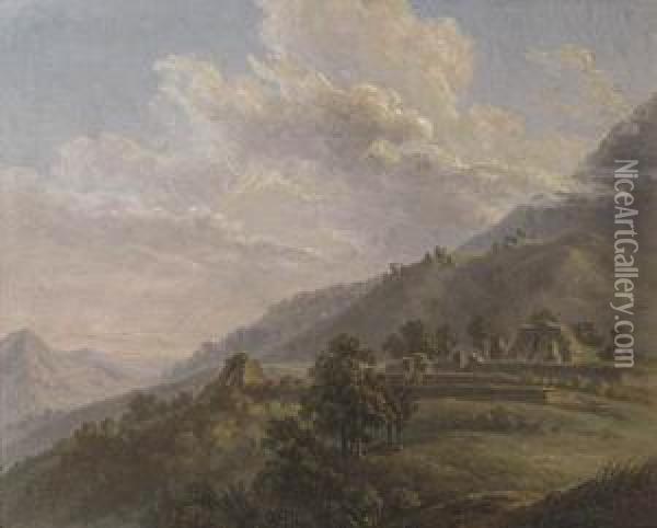 A View Of Candi Sukuh Oil Painting - Antoine A.J. Payen