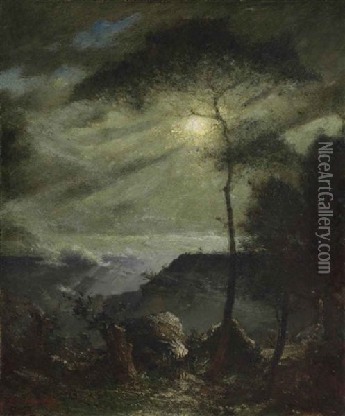 Grand Canyon, Moonlight Oil Painting - Elliot Daingerfield
