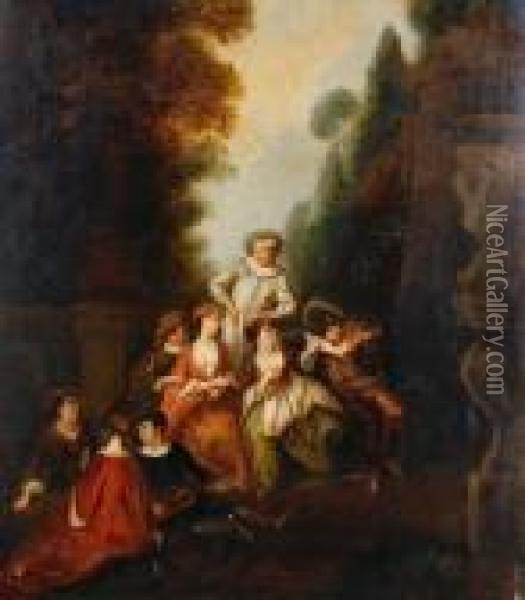 Fete Champetre Oil Painting - Nicolas Lancret