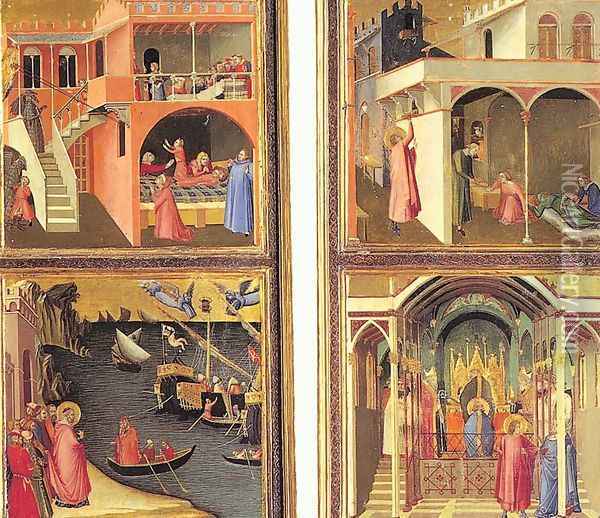 Scenes from the Life of St. Nicholas 1330 Oil Painting - Ambrogio Lorenzetti