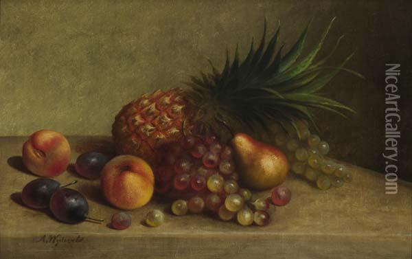 Still Life With Fruit On A Tabletop Oil Painting - Arnoud Wydeveld