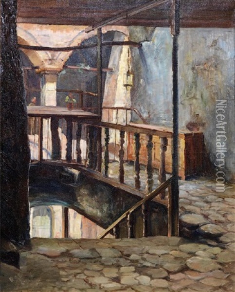 Interior Of Inn Oil Painting - Sevket Dag