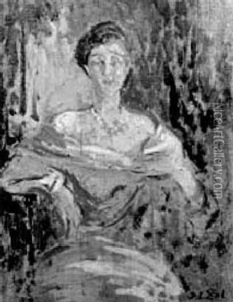 Portrait De La Comtesse Bavarovska Oil Painting - Jacques-Emile Blanche