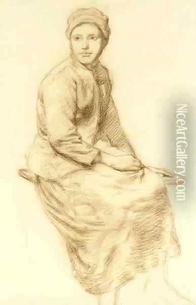 Portrait d'une paysanne Oil Painting - Jules Breton