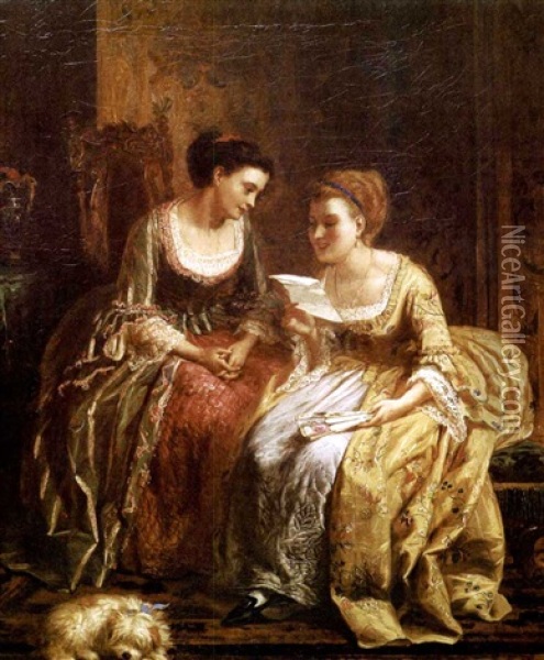 Reading The Letter Oil Painting - Henry Garland