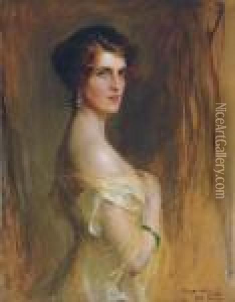 Viscountess Chaplin, Nee The Hon. Gwladys Wilson Oil Painting - Philip Alexius De Laszlo