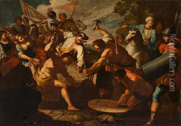 The Death Of Regulus Oil Painting - Pietro Dandini