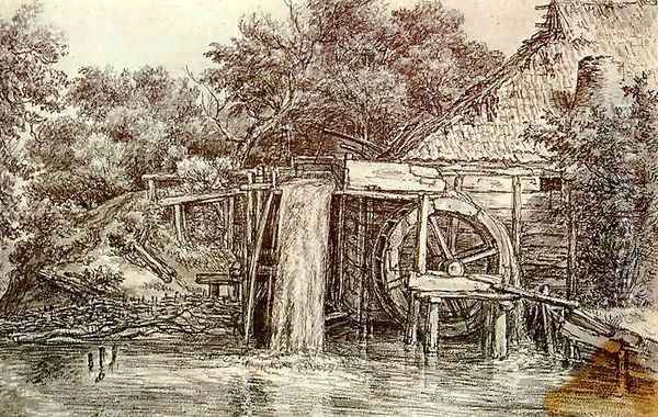 Watermill 2 Oil Painting - Meindert Hobbema