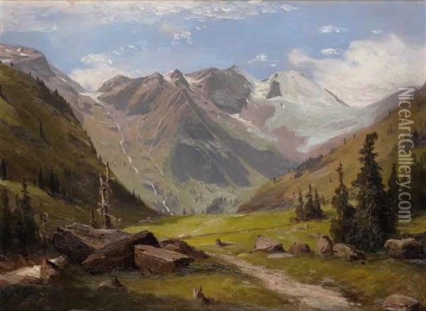 Krimmler Achental Oil Painting - Johann Novopacky