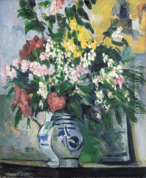 Les Deux Vases De Fleurs Oil Painting - Paul Cezanne