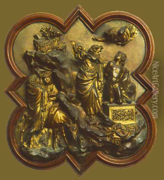 Sacrifice of Isaac Oil Painting - Lorenzo Ghiberti