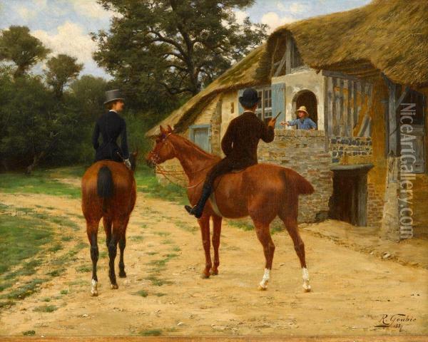 A Stop Along The Way Oil Painting - Jean Richard Goubie