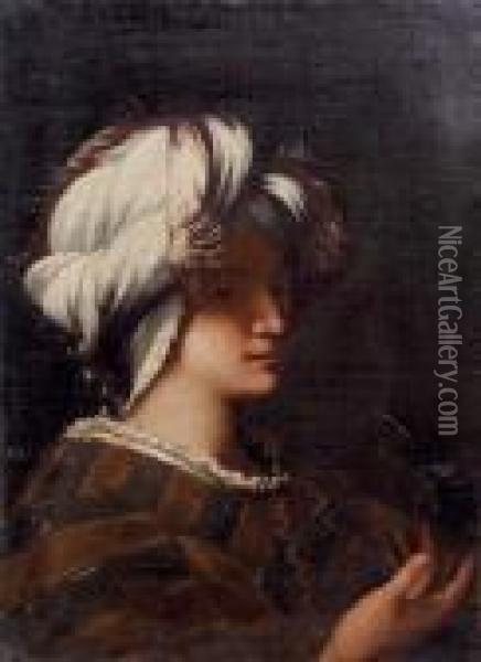 Figura Femminile Nelle Vesti Di Santa Caterina D'alessandria Oil Painting - Gian Antonio Burrini