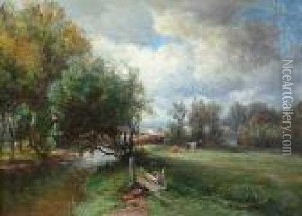 Paysage Champetre Hollandais Oil Painting - Hendrik D. Kruseman Van Elten