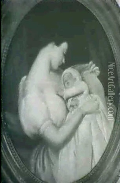 Mother And Child Oil Painting - Emanuel Leutze