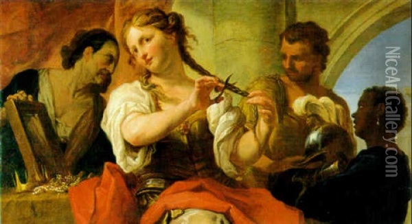 La Regina Ipsicrate, Moglie Di Mitridate Oil Painting - Antonio Molinari