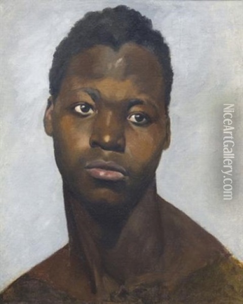 Tete D'africain Oil Painting - Hippolyte Jean Flandrin