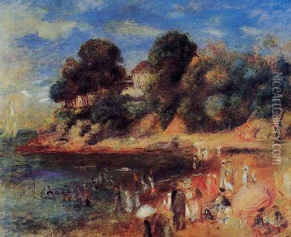 The Beach At Purnic Oil Painting - Pierre Auguste Renoir