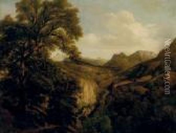 A View Of The Gorges Du Verdon Oil Painting - Camille-Joseph-Etienne Roqueplan