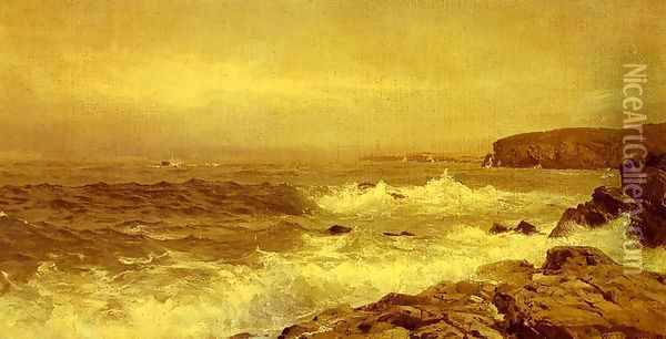 Rocky Sea Coast Oil Painting - William Trost Richards