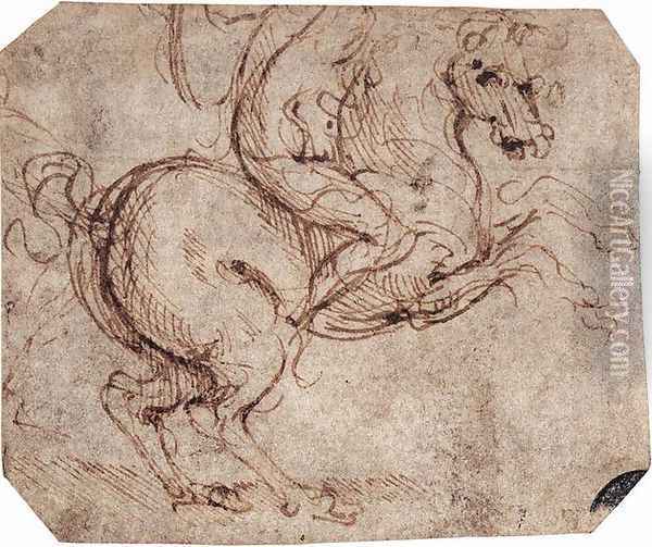 Study of a rider Oil Painting - Leonardo Da Vinci
