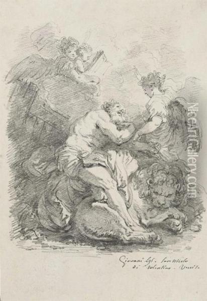 The Vision Of Saint Jerome Oil Painting - Jean-Honore Fragonard