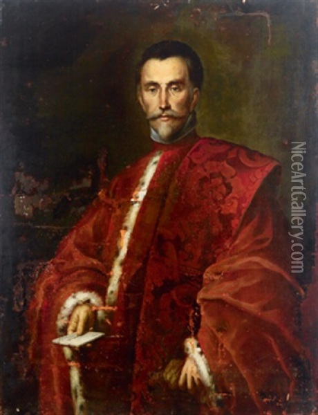 Bildnis Des Venezianischen Prokurators Alessandro Gritti Oil Painting - Girolamo Forabosco