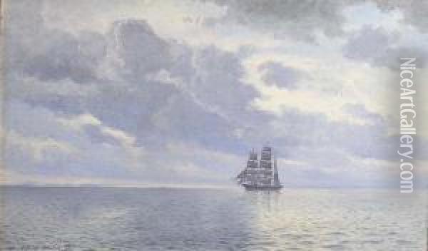 Marine Au Large De La Cote De Skagen Audanemark Oil Painting - Alfred Theodor Olsen