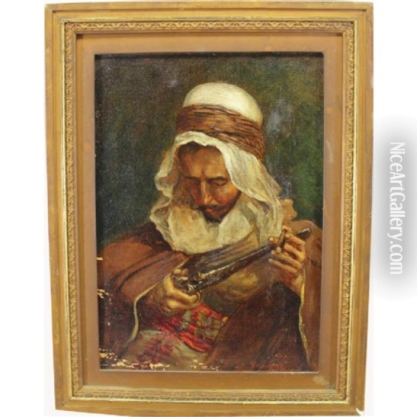 Arab With Gun Oil Painting - Addison Thomas Millar