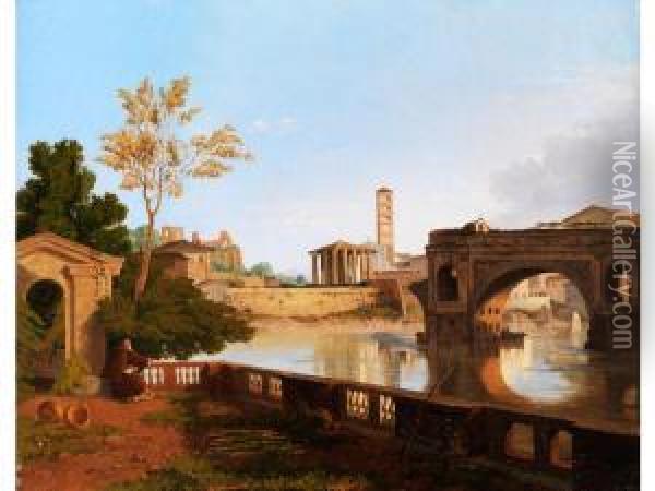 Romische Stadtansicht Oil Painting - Simon-Joseph-Alexandre-Clement Denis
