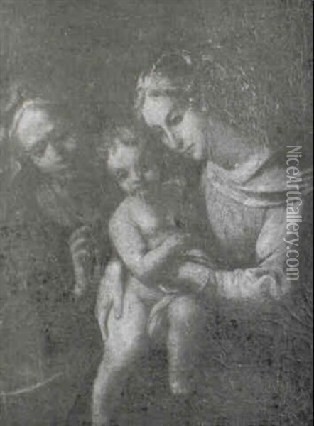 The Madonna And Child With St. Anne Oil Painting - Bartolomeo Schedoni
