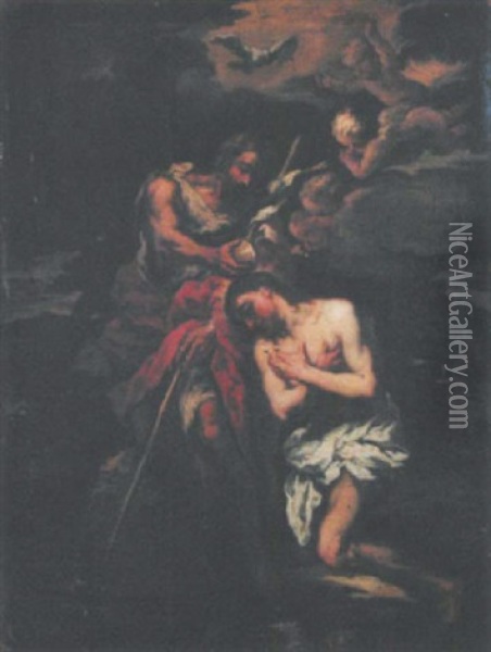 Jesus Baptise Par Saint Jean-baptiste Dans Le Jourdain Oil Painting - Lieven Mehus