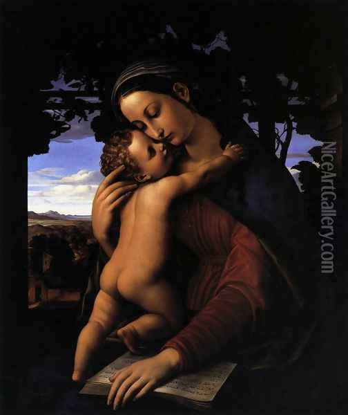 Madonna and Child 1820 Oil Painting - Julius Schnorr Von Carolsfeld