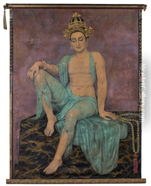 Danseur Laotien Oil Painting - Henry Caro-Delvaille