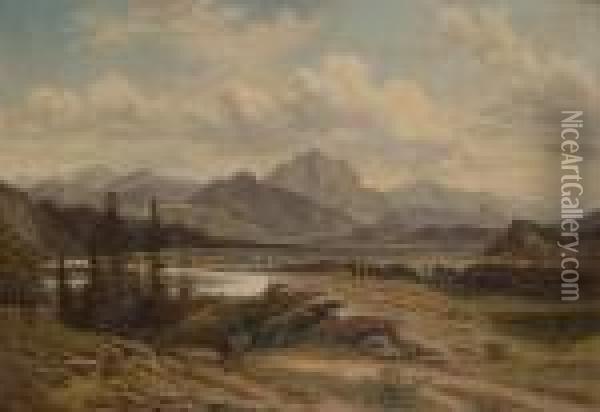 Extensive Landscape Oil Painting - Adalbert Waagen