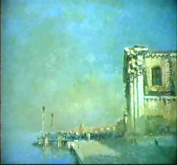 A Venezia Oil Painting - Emmanuele Brugnoli