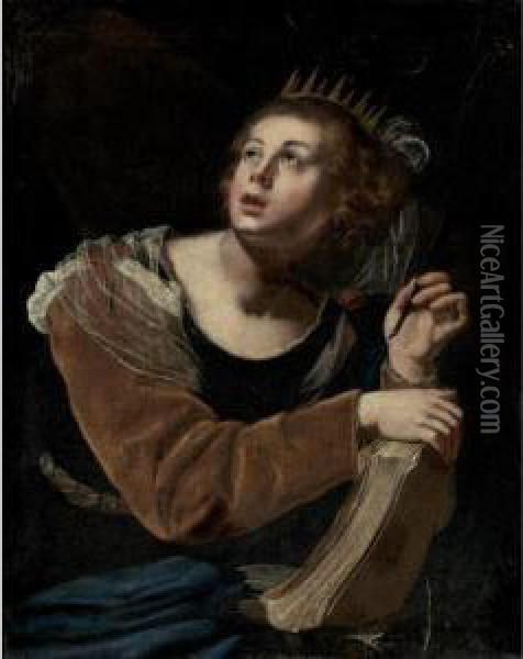 Saint Catherine Of Alexandria Oil Painting - Artemisia Gentileschi