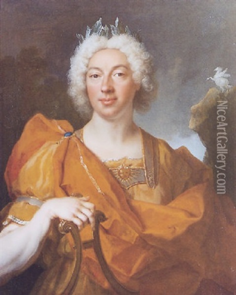 Portrait D'un Acteur En Apollon Oil Painting - Nicolas de Largilliere