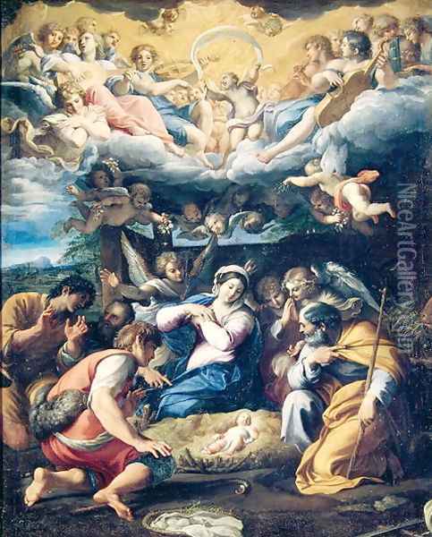 The Nativity, c.1596-98 Oil Painting - Annibale Carracci