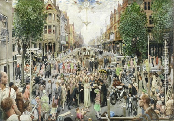 My Lord I Meet In Every London Lane And Street Oil Painting - Mark Lancelot Symons