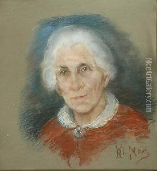 Portret Starszej Kobiety Oil Painting - Klementyna Mien
